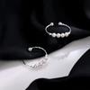 925 Silver-Plated Pearl Index Finger Ring: Elegant Open Design for Women
