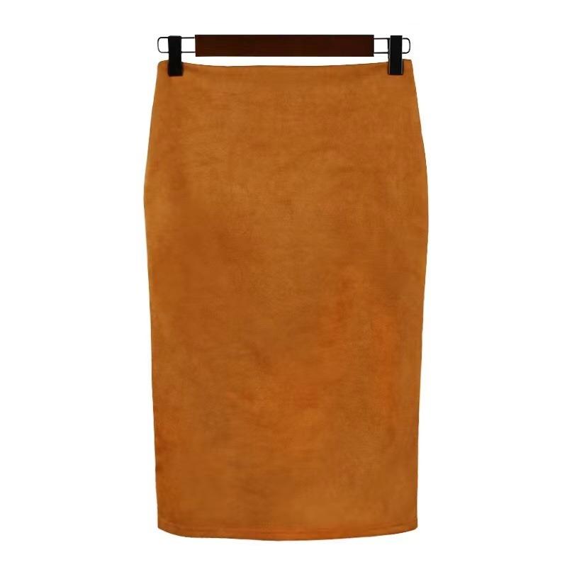 Vår Høst Chic Blyantskjørt Kontorlook Naturlig midje Knelengde Solid S-XL