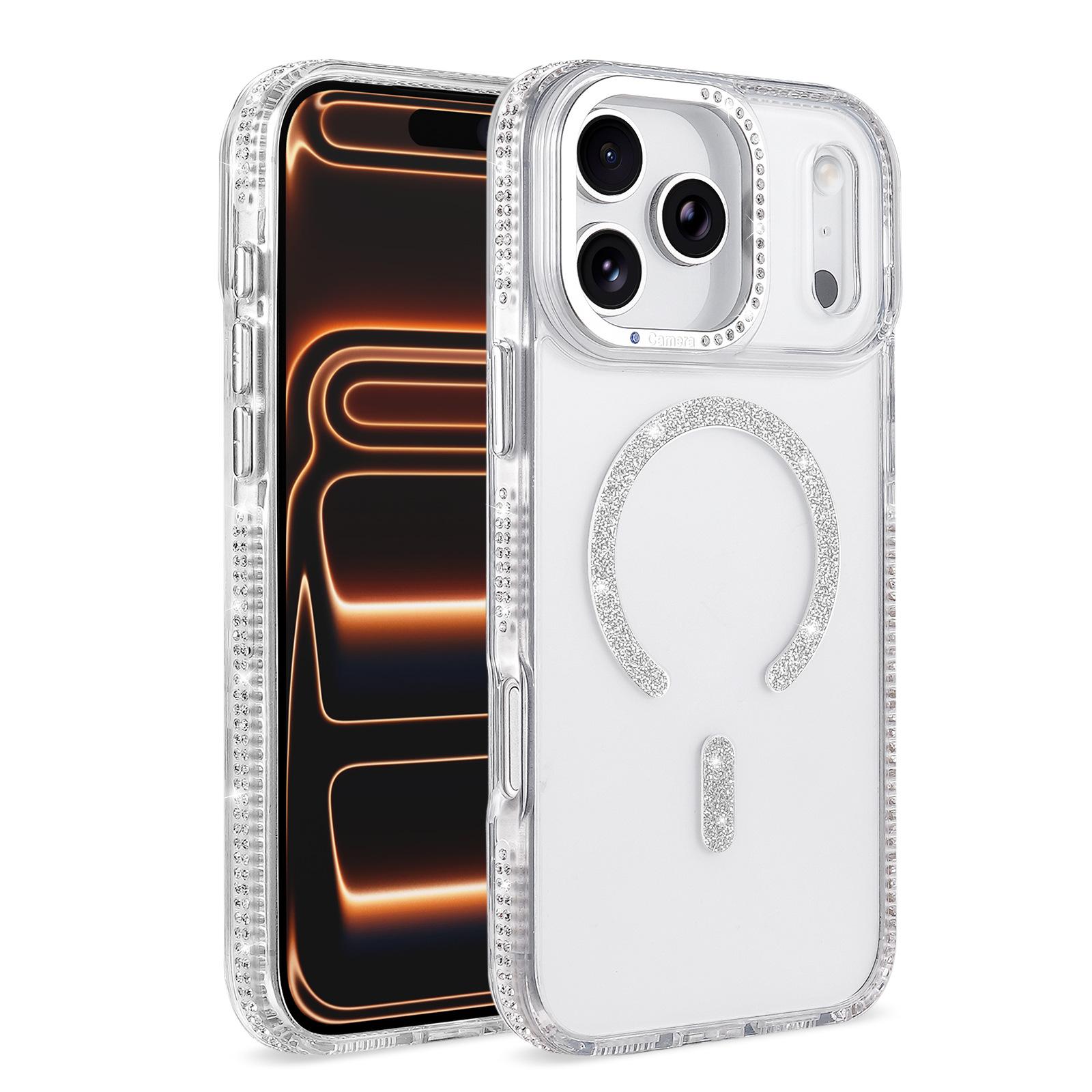 Mobile phone case niche advanced sense 16pro point drill transparent case 17air is suitable for Apple 17 series mobile phone case customization iphone17