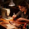 Punteruolo per Cucito Manico in Legno Ago in Acciaio Inossidabile Strumento per Punzonare la Pelle Punteruolo per Progetti Fatti a Mano Principianti Hobbisti Donne