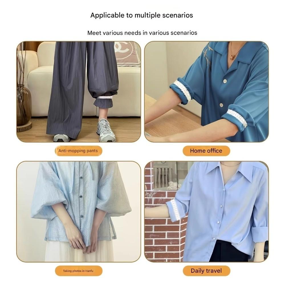 2Pcs Elastic Shirt Sleeve Holders Lace Stretch Cuff Fasteners Fashion Shorten Sleeve Length