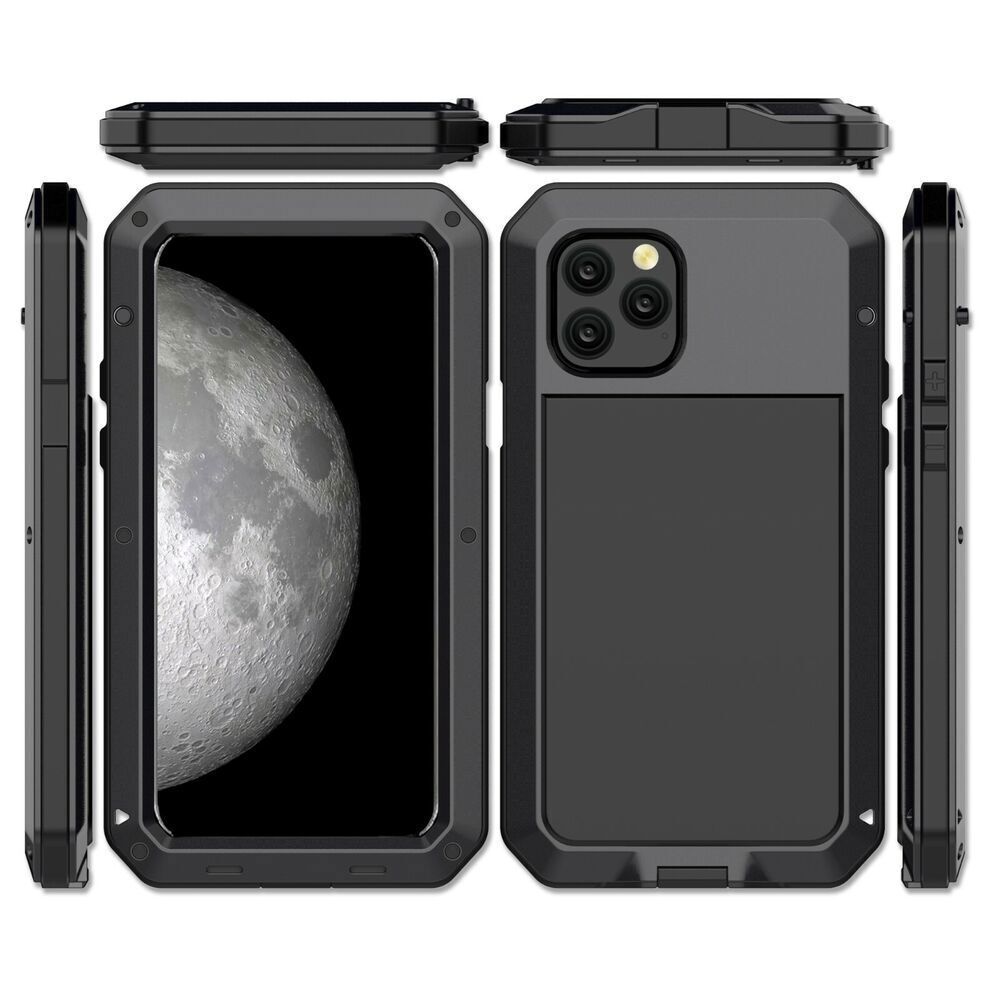 Ağır Askeri Sert Metal Kasa IPhone 15 14 13 12 11 Pro Max XS XR 8 7 Artı Silikon Darbeye Dayanıklı Koruyucu Kapak
