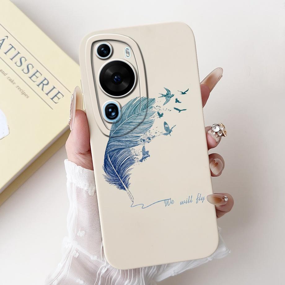 For Huawei P60 Art P60 Pro HuaweiP60 Case Cover Soft Silicone TPU Flower Butterfly Girly Fashion Painting Bumper Fundas