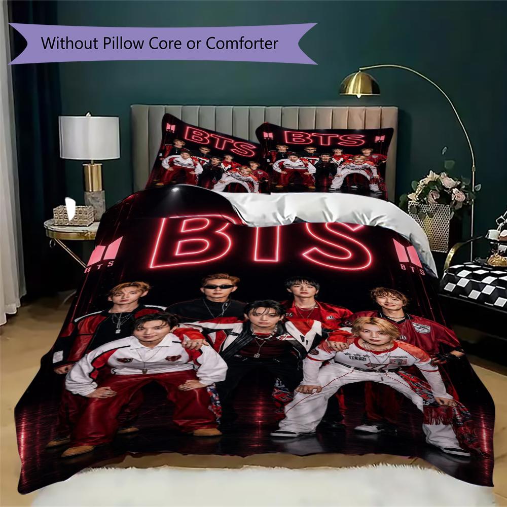 Youthful Sleepover Party Threepiece Set 1 Duvet Cover 2 Pillowcase Without Core Without Core Soft And Comfortable Bedding Set