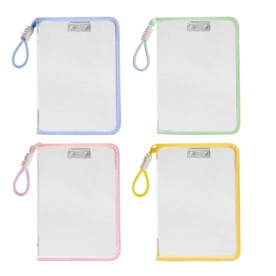 Transparent Zipper Pouch A4 Letter Size File Folder with Handle Portable Document Organizer for Office School Travel Supplies