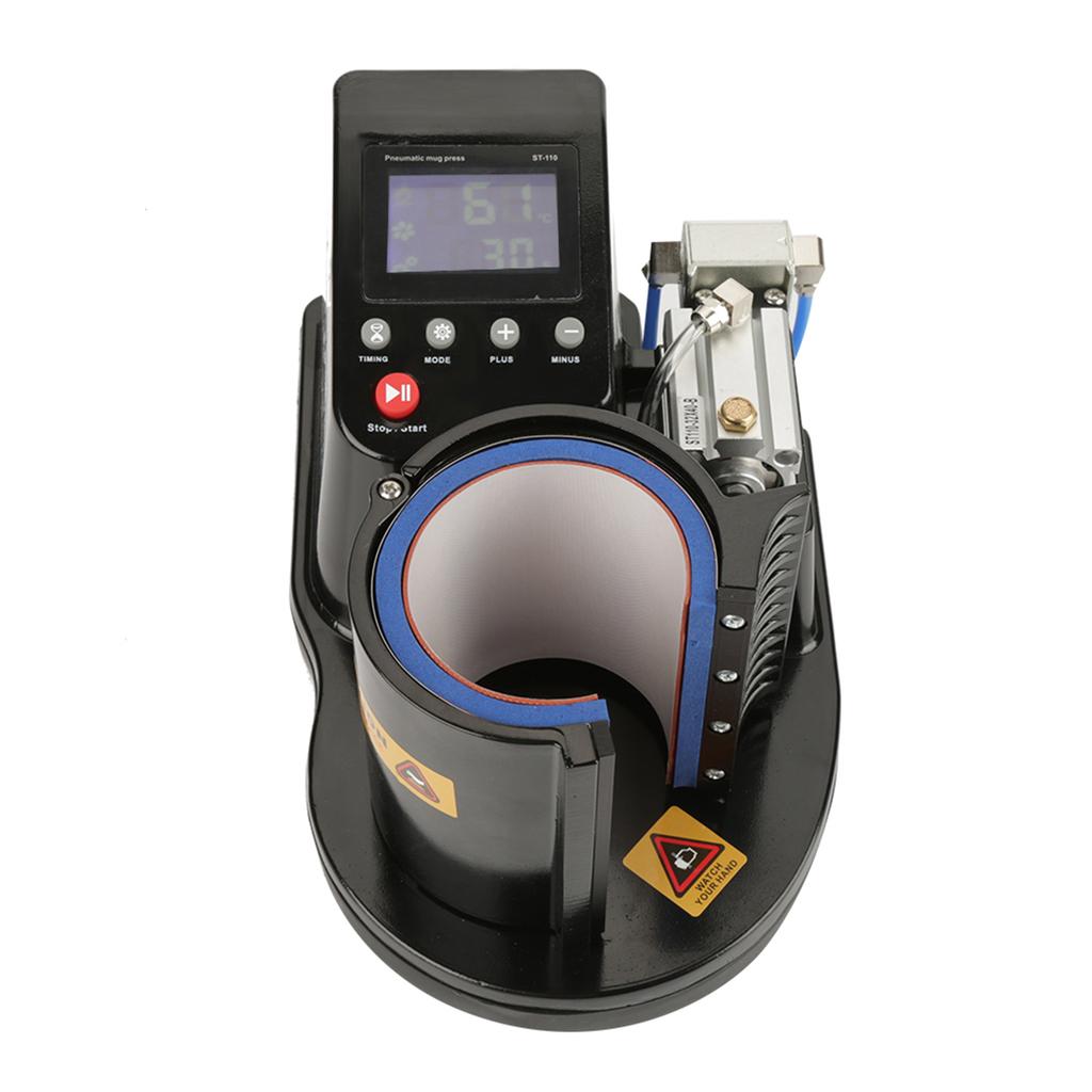 Pneumatic Auto Mug Transfer Sublimation Heat Press Machine ST 110 Black