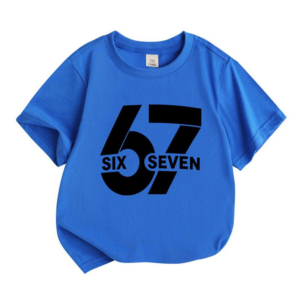 Kids Boys Girls Crew Neck Short Sleeve 100% Cotton T-Shirt, Stylish 6 7 Number Print Casual Soft Breathable Tee for Daily Wear School Summer Outfits 2