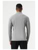 Herren Nylon Halb-Reißverschluss Hochelastisches Fitness-Top - Langarm Stehkragen für Herbst und Frühling Laufen und Training.