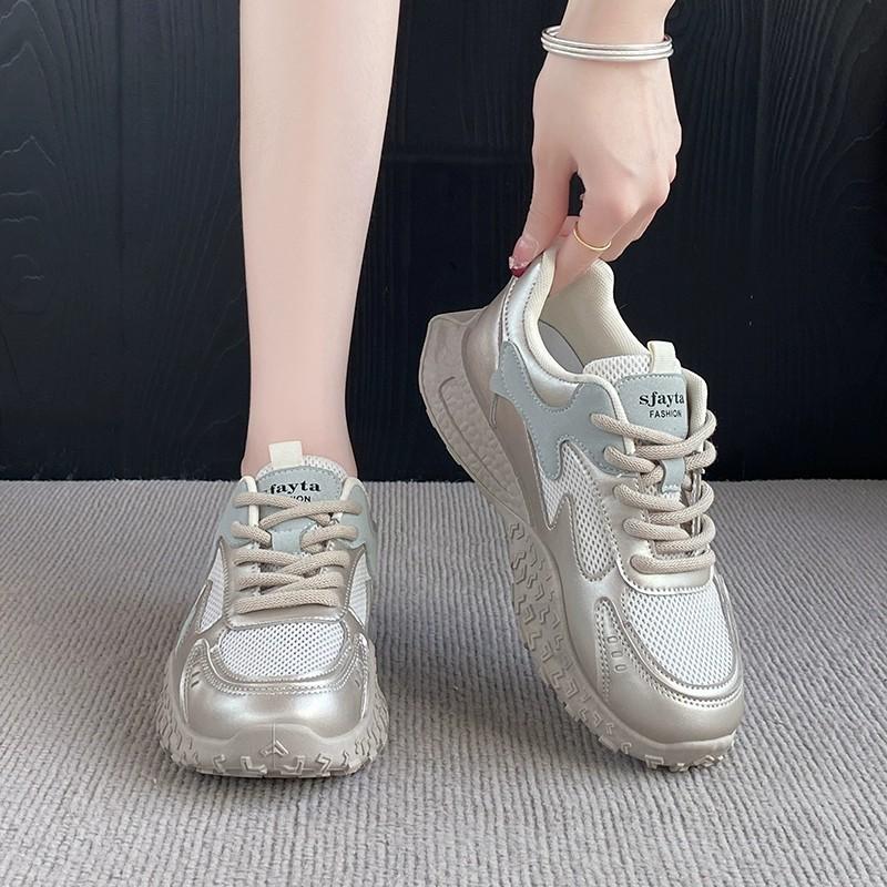 Mesh breathable German training Forrest Gump shoes 2025 summer new tire sole non-slip and high versatile casual sports women's shoes