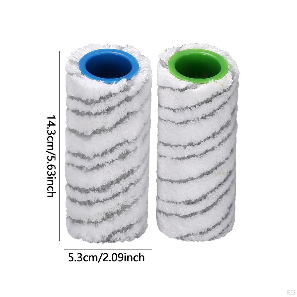 2 Pieces Hard Floor Cleaner Roller Replacement Rollers Replaces Spare Parts Soft Microfiber