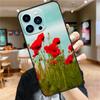 Red Corn Poppy Flower Case For iPhone 17 16 15 13 12 11 14 Pro Max Mini Plus 16e 17 Air Bumper Cover Accessories