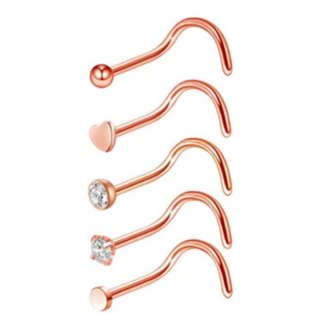 21-Piece Stainless Steel Nose & Lip Piercing Jewelry Set