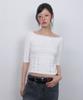 LMR Hot Fix Eyelet Boat Neck T-Shirt White