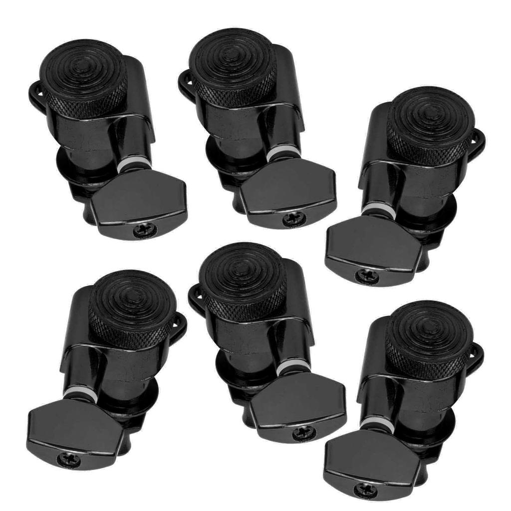 Matybobe Guitar Locking Tuners Locking Strings Sealed Tuning Key Pegs Durable Music Accessories Black Sets of 3 Left and 3 (6 Right)