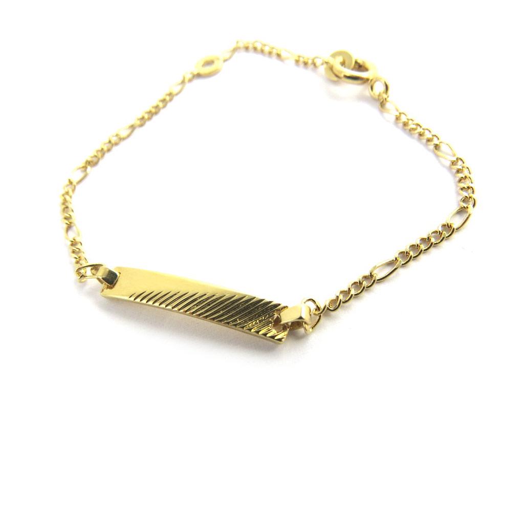 Les Trésors De Lily [M8855] - Gourmette Plaqué Or 'Bambino' doré - 21x4 mm