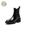 Fashion HOT SALE Women Boots Patent Leather Shoes for Women Round Toe Chunky Boots Platform Shoes Winter Modern Boots Women Punk Shoes