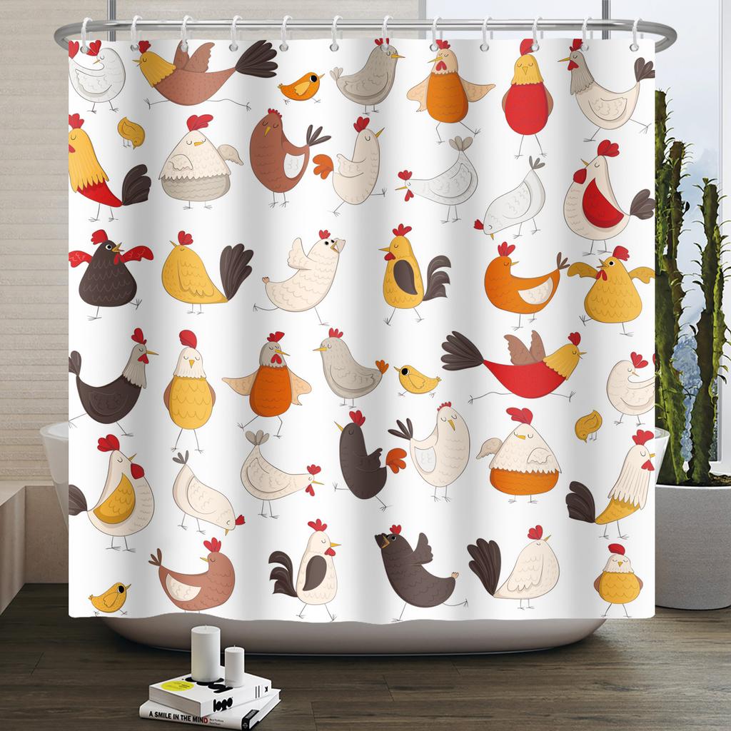 Rlsgjlkjk Forest Animals Shower Curtain Jungle Trees Plant Wildlife Bird Bear Fox Deer Modern Minimalist Bathroom Shower Curtain