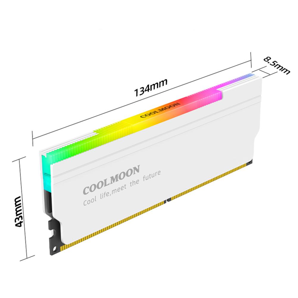5V-3PIN ARGB DDR Memory RAM Cooler Aura Sync Memory Cooling Vest with Thermal Silicone Pad for Desktop Computer PC Memory