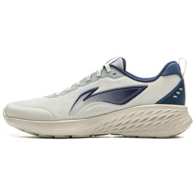 Li Ning Light Cloud Slip Resistant Abrasion Resistant Low Top Casual Running Shoes Men's White Blue ARSV087-5