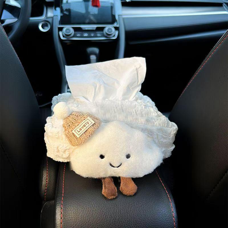 Adorable Cloud Girl Car Tissue Dispenser - Creative Hanging Interior Decoration