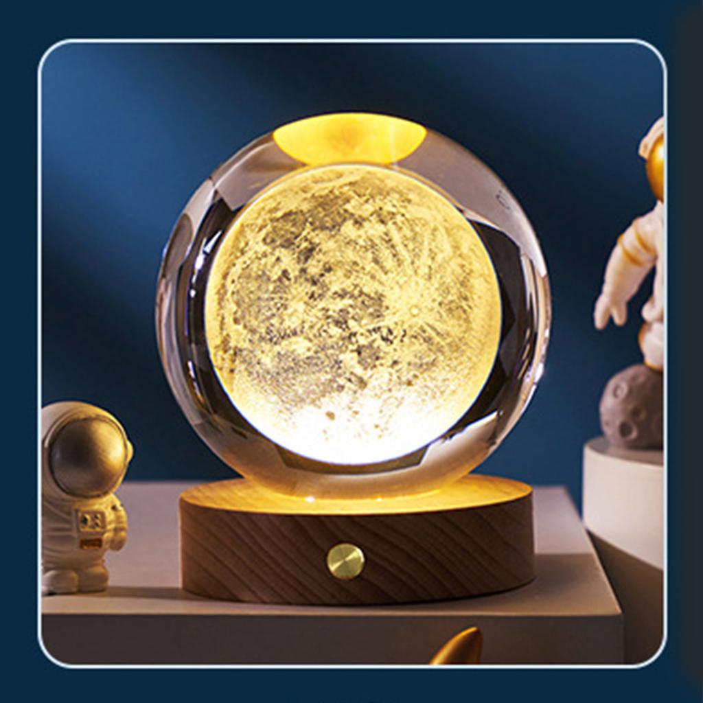 3D Crystal Ball Night Light Rechargeable Battery Soft Light Multifunction Crystal Ball Lamp with