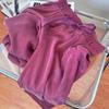 Viola, Seta di Ghiaccio, Raso, Sottili, Pantaloni a Gamba Larga, da Donna, Dritti, Larghi, Pantaloni Casual