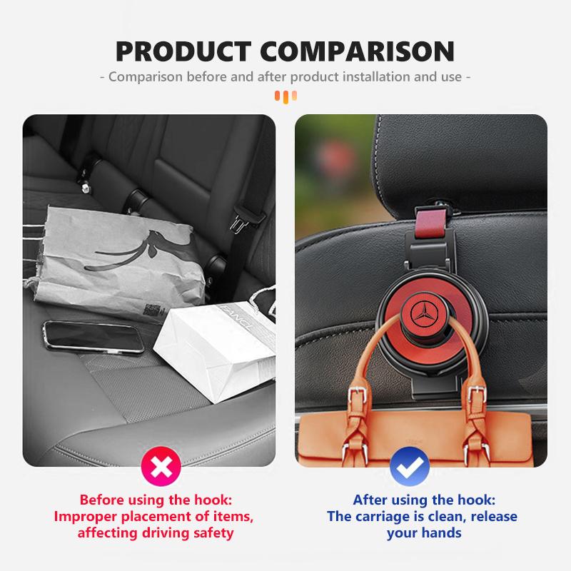 MGS2 For Benz Cup Holders Car Hooks Multifunctional Seat Back Phone Cup Holder Accessories AMG Exclusive W204 W222 W205 W203 W213