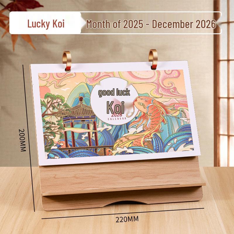 2026 Year of the Horse Chinese Cultural Desktop Calendar - Customizable with Logo