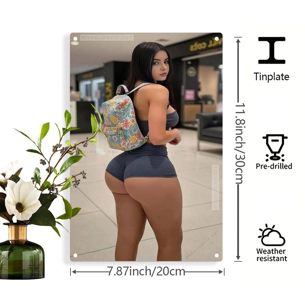 1 pièce Panneau Métallique Vintage Art Musculature Dorsale Anatomie Féminine Décor Mural Métallique pour Maison Bureau Salle de Sport Rustique Résistant aux Intempéries