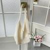 Solid Color Knitting Shoulder Bag Flower Large Capacity Bohemian Crochet Tote Bag Hollow Out Versatile Casual Woven Handbag