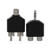 Interconnects Black Video Accessories 3.5mm To 2 RCA Female Male Y Splitter Audio Adapter Converter