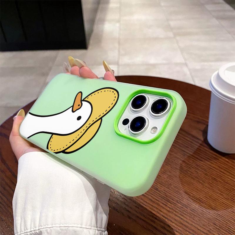 Patterned Matte Frosted Skin Feel Casing PC+TPU 2in1 Wearing Hat Goose Printed Protective Cover Soft Back Case