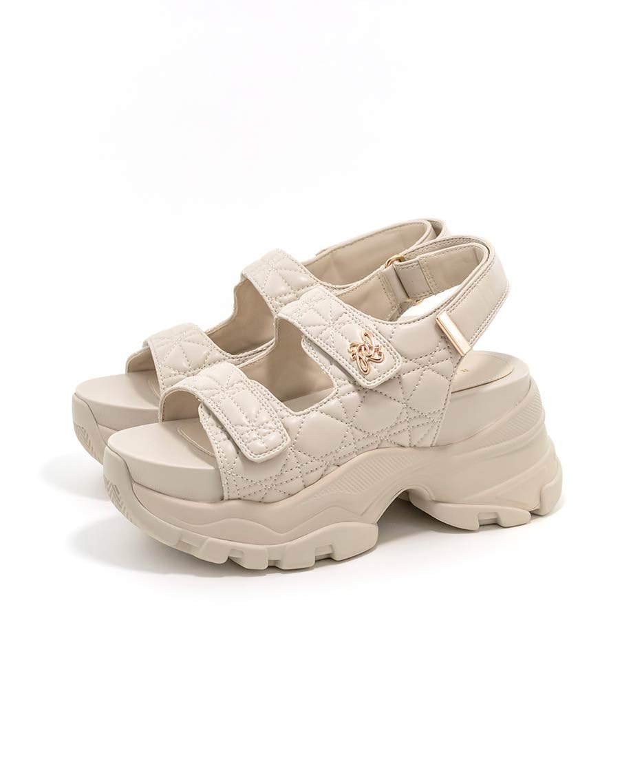 

Randa Monogram Quilted Sport Sandals, Women s, Off-White, Size 23.5cm, ER33281