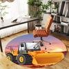 1pc bulldozer construction Round Chair mat Area Rug - Non-Slip, Floor Mat for Office, Bedroom, and Indoor Decor c1125414