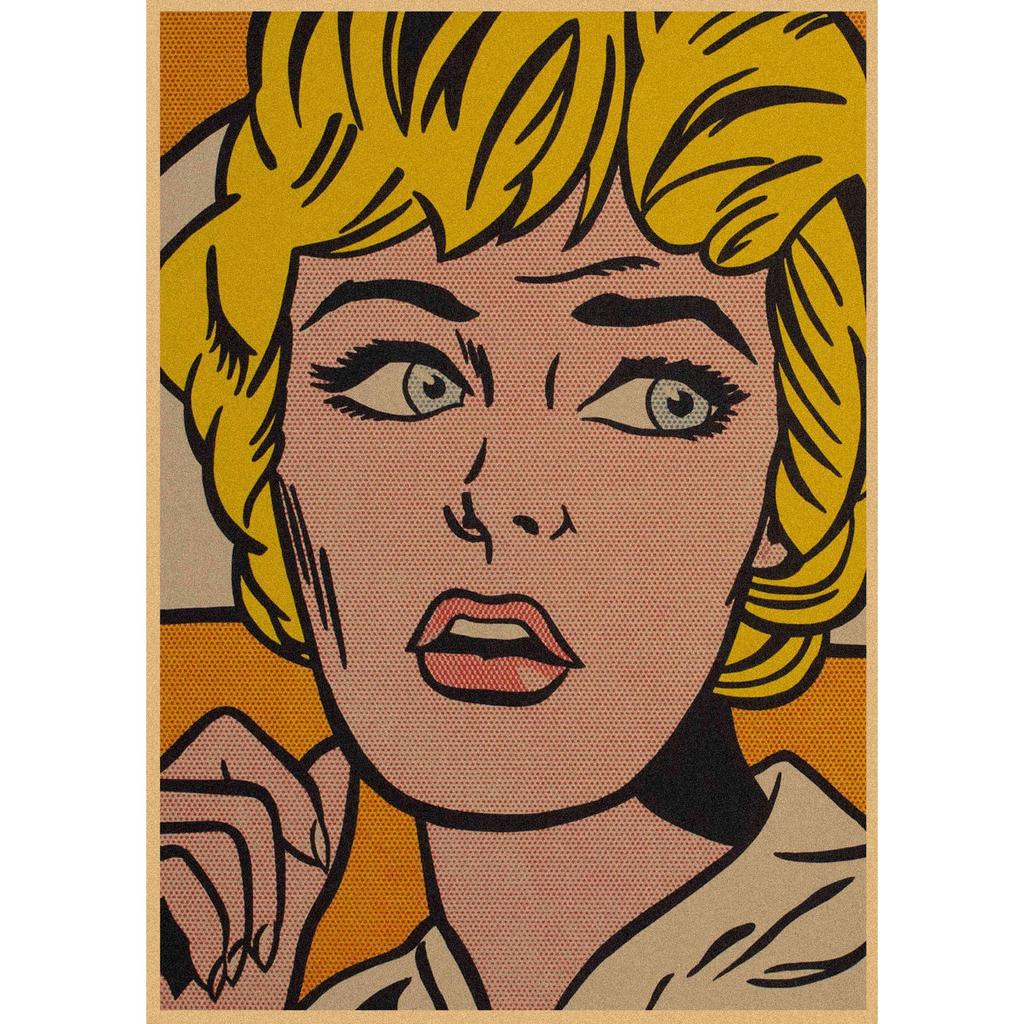 Roy Lichtenstein Pop Art Retro Kraftový plakát pro bar nebo kavárnu Nástěnná dekorace 357