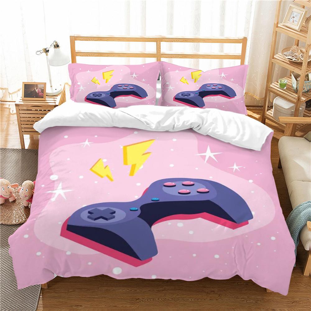 Duvet Cover Set Gamepad Printing Bedding Set Cartoon Pattern Home Setting Set Children Adult Single Twin Bedding Set