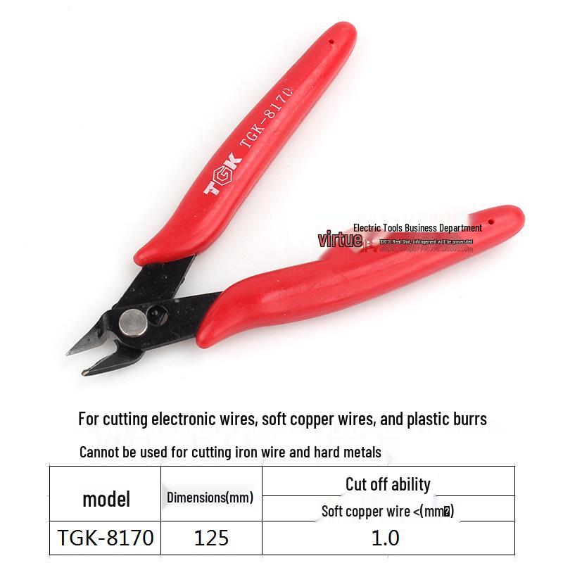 Dezhi TGK-8170 Ruyi 125mm Mini Angled Pliers - Lightweight 5-inch Water Pliers