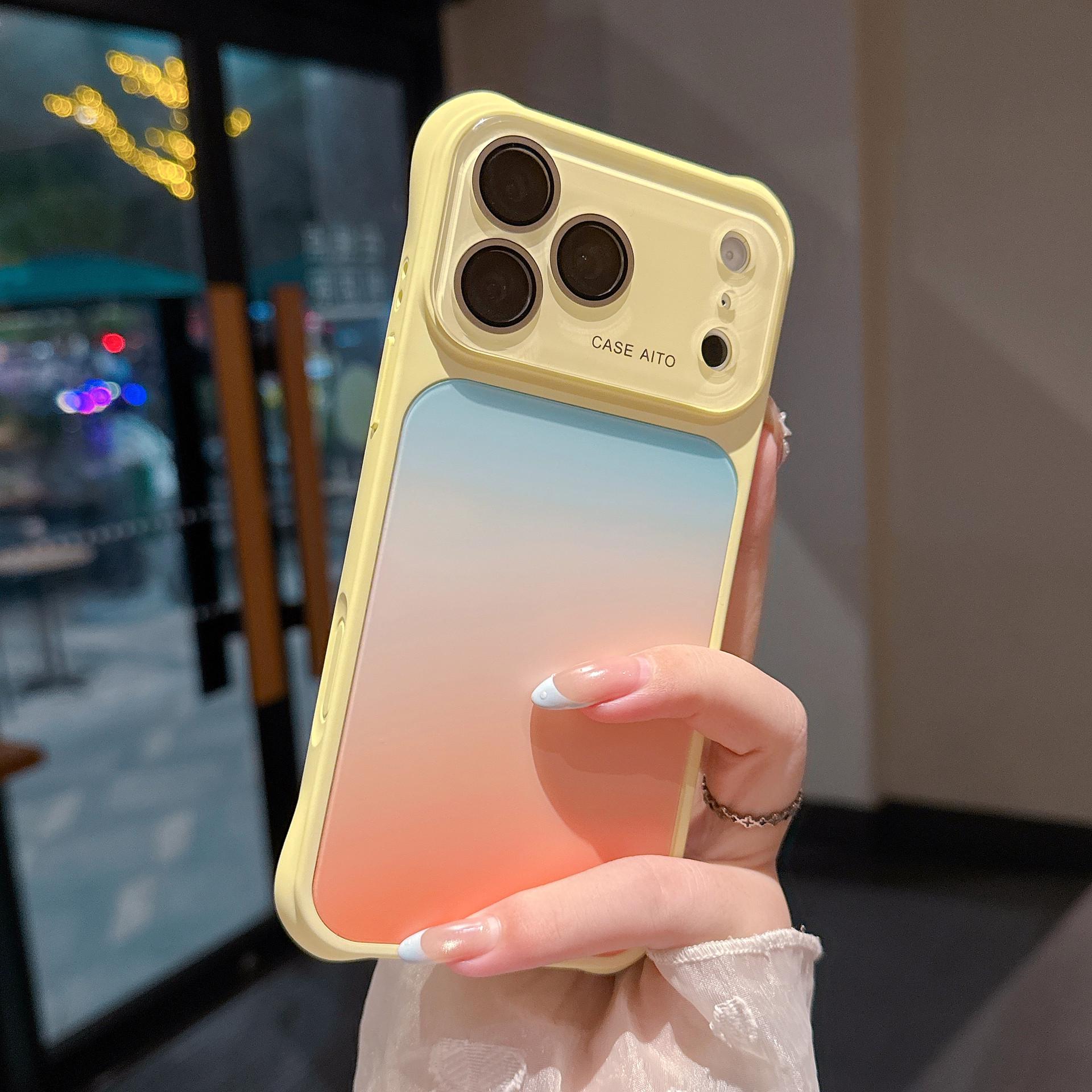 

iPhone 17 Pro Max Gradient Case: Large Window, Anti-Drop, Full Coverage for iPhone 15/16 iPhone 17 Pro Max жёлтый/кремовый