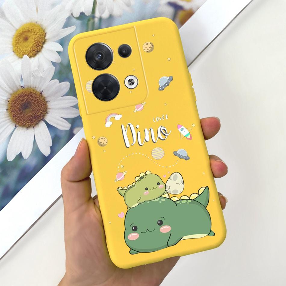 For OPPO Reno8 CPH2359 Case Reno8 Pro CPH2357 Reno 8 8Pro 5G Lovely Cartoon Candy Color Soft Silicone TPU Phone Back Cover