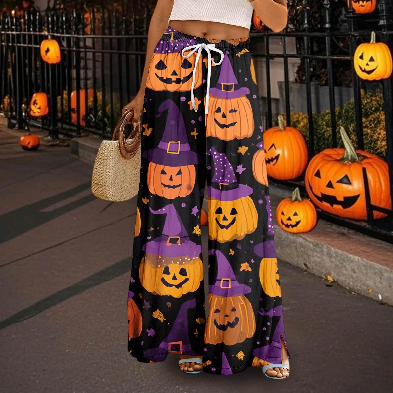 

Женские повседневные брюки с широкими штанинами, эластичным поясом, карманом, принтом, регулируемой завязкой XL фиолетовый