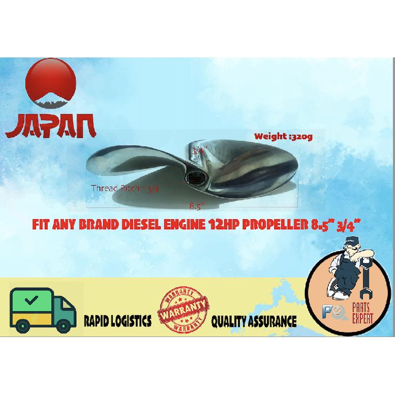 Racer Elesi Propeller pala Boat Stainless 304 Heavy Duty Pump Boat Bangka Fishing Marine 10HP 12HP 8.5  3/4  8.5   5/8 8.5inch 5/8  hole