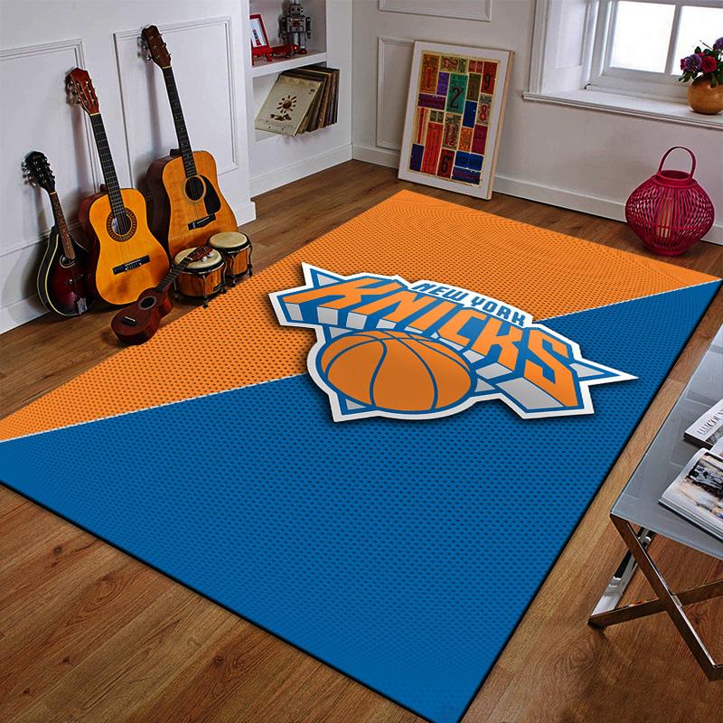 New York Knicks Basketball Logo Design Patterned Carpet a Non Slip Rug Suitable for All Seasons and Any Setting, Gift
