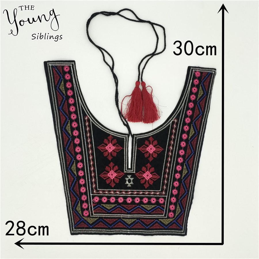 Embroidered Polyester Colored Lace Collar Ethnic Style Diy Lace-Up Lace Fake Collar Dress Accessories