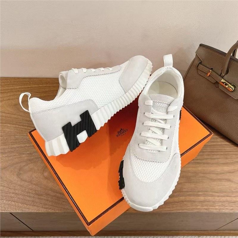 European high-end sports and leisure shoes new breathable simple leather lace-up running trend sports shoes