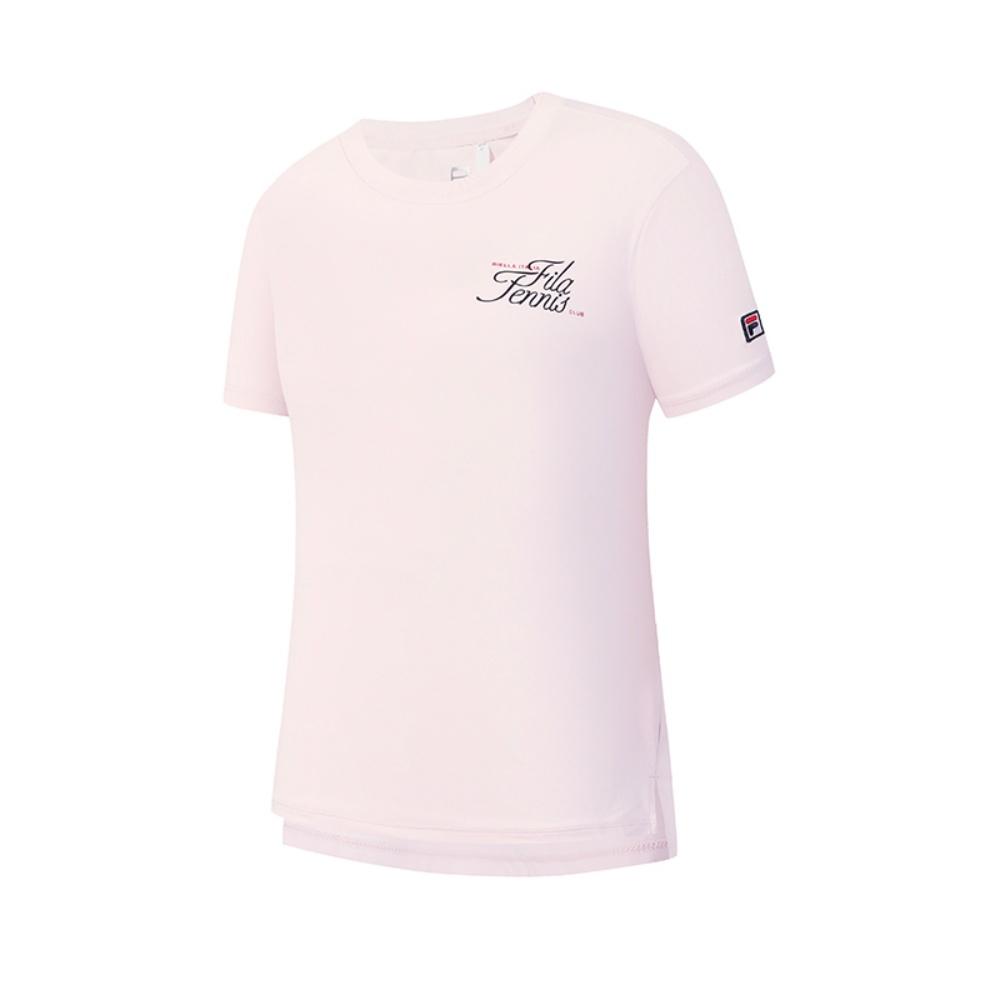 Fila Tennis Fashion Minimalist Classic Retro Sports Casual Comfortable Versatile Short Sleeve T-Shirt Women Tops Lotus-Pink A11W613102FPK