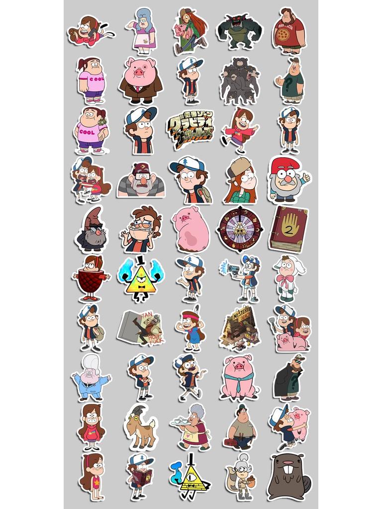 50 Waterproof No-Residue Weird Town Stickers for Suitcases, Laptops, DIY Albums