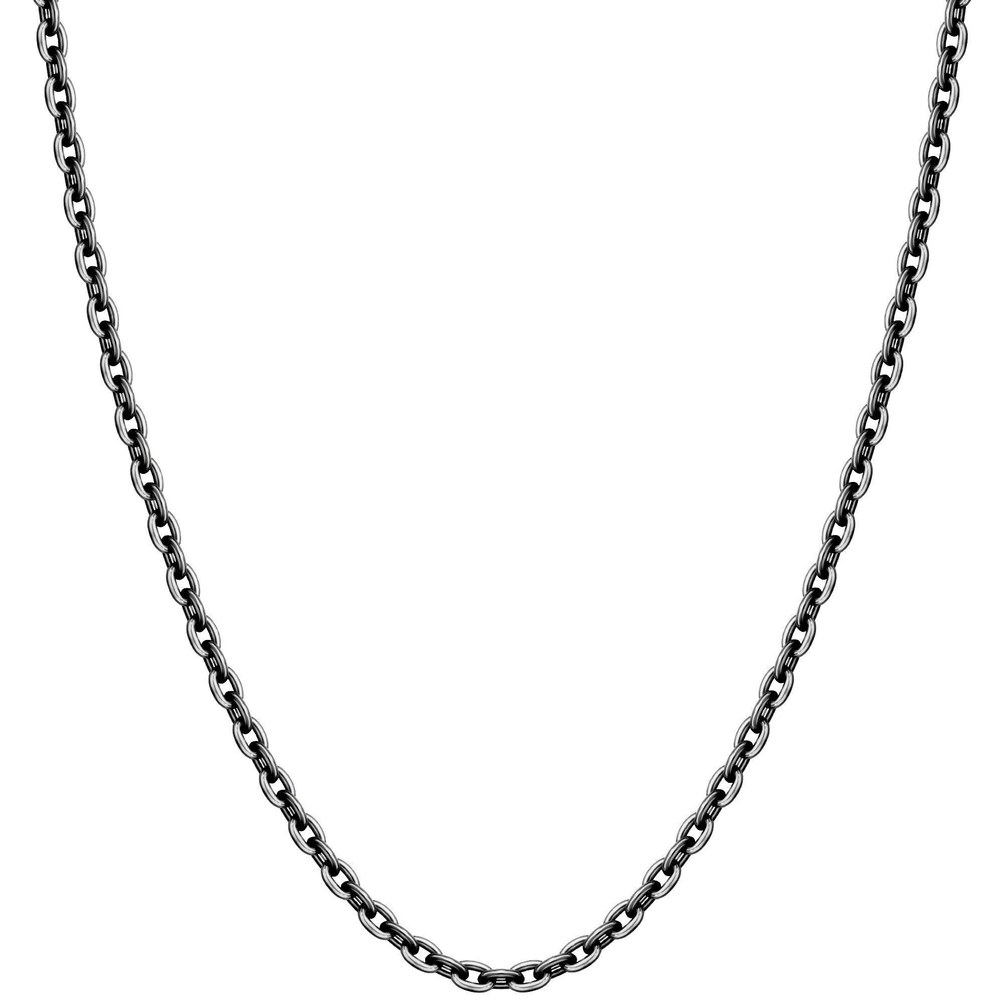 

[Shinjuku Gin no Kura] Smoked Azuki Chain, Length 40-70cm (60cm), Width 2.8mm, Thin, Silver 925 Necklace Chain for Men, SV925, Chain Only