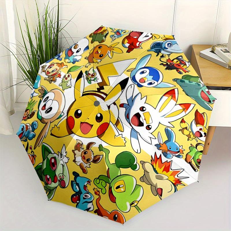 1pc Pokemon Pikachu Automatic Folding Umbrella, 8 Ribs for All-Season Use, Portable for Travel & Outdoor Activities057
