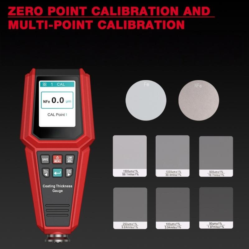 Automotive Paint Thickness Gauge With High Precisions Measurement 0-1500UM TesterFor Car Body Coating