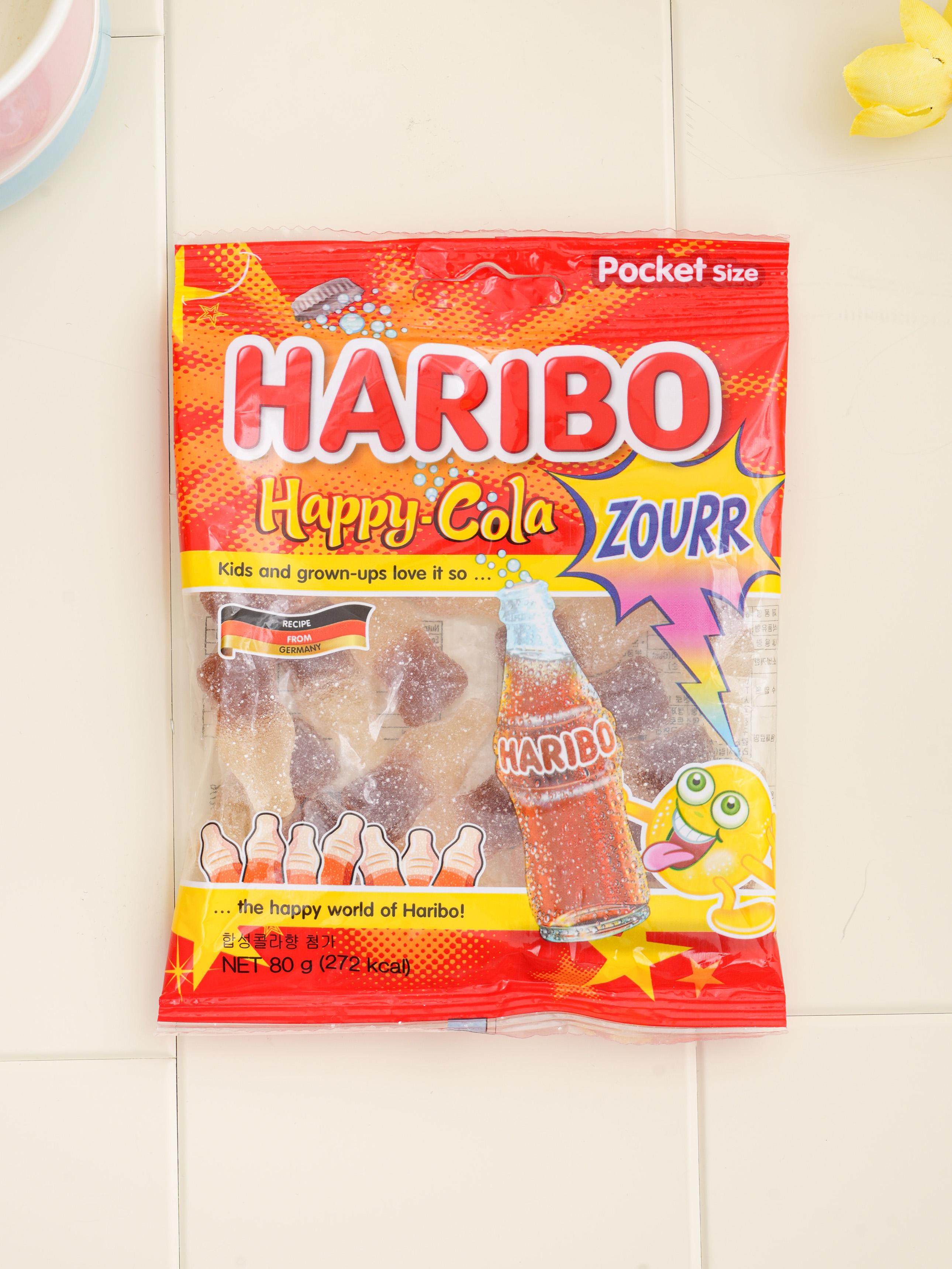 Haribo Happy Cola Flavor Sour Gummy Candy 80g 1ea